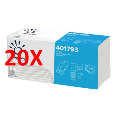 20 X Papernet Z-fÖrmiges Handtuch Interleaved 143 Pcs.