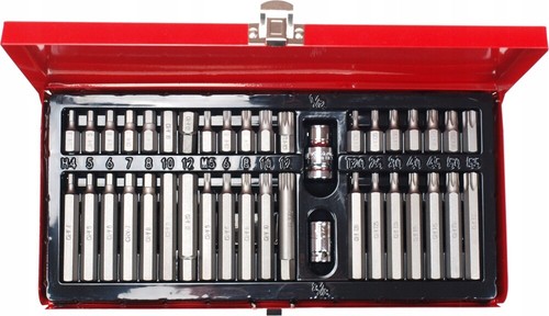 JUEGO DE 40 LLAVES HEXAGONALES TORX SPLINE CR-V EN ESTUCHE METÁLICO 30MM 75MM - Imagen 2 de 8