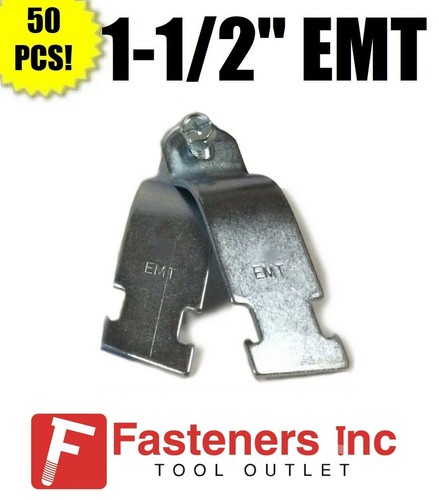 (#4315) P1430 1-1/2" EMT Steel Conduit Pipe Clamps for Unistrut Channel (QTY 50) - Picture 1 of 3