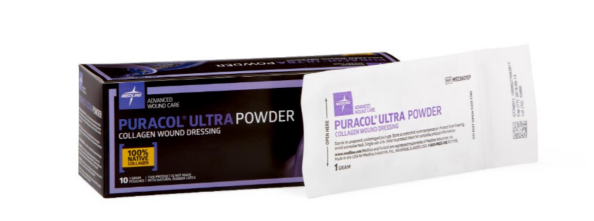 Medline Puracol Ultra Powder Collagen Wound Dressing, 1 g, Box of