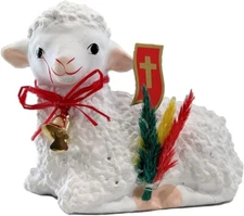 Easter Basket Decor Polish Traditional Easter Lamb Figurine Sheep 5-inch Long