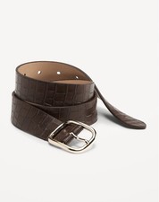 Old Navy Women's Croc Embossed Belt 1 1/4 Inches Brown Size XS-S M-L XL-XXL