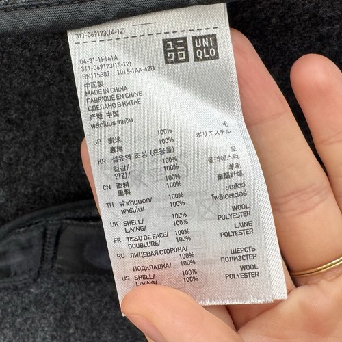 Giacca blazer sartoriale lana Uniqlo uomo grigio scuro medio doppio bottone slim fit - Foto 9 di 10