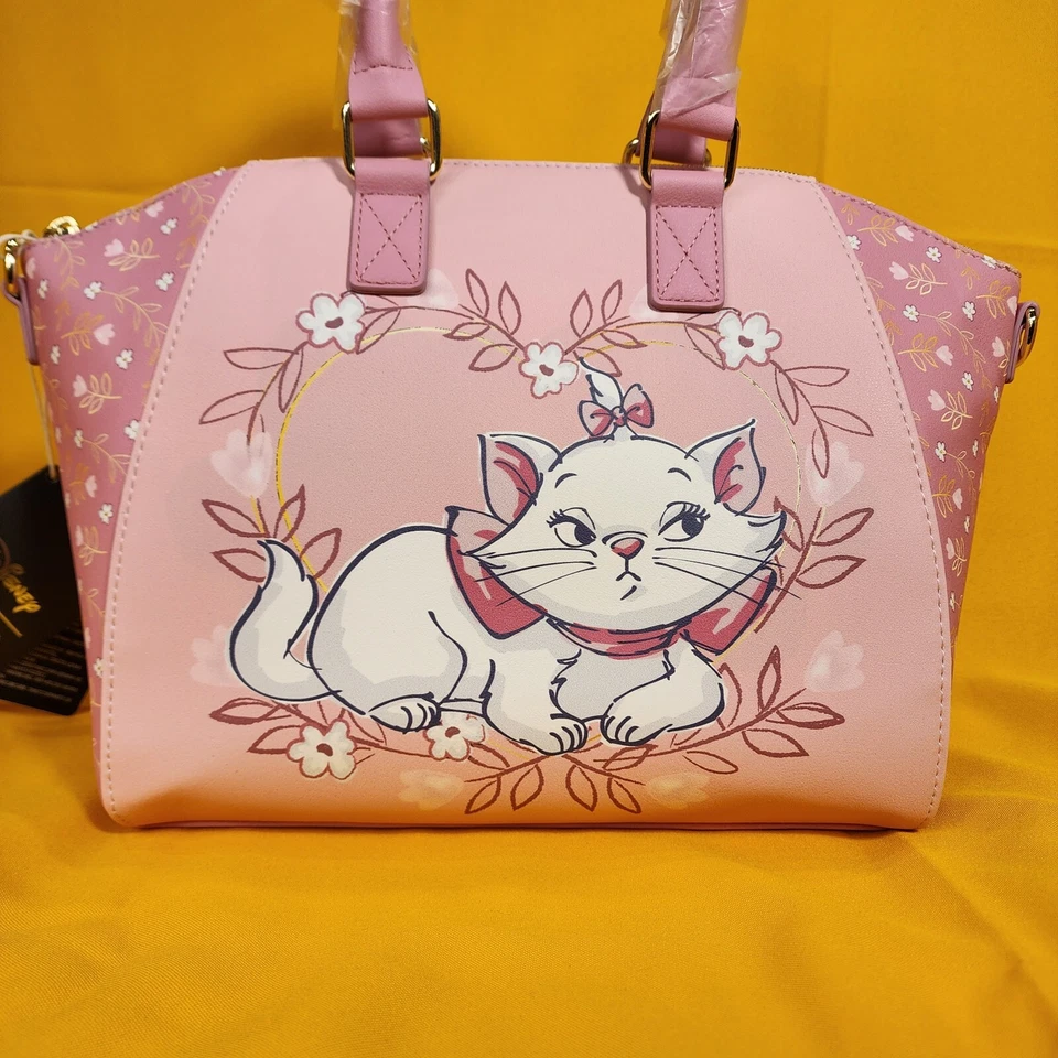 Loungefly Disney The Aristocats Marie Pink Cause Im a Lady Flowers Satchel Bag - Image 3 of 4
