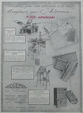 ADREMA ADVERTISING ELECTRIC PRINTING MACHINE PRINTER ADDRESS 1925 AD PUB
