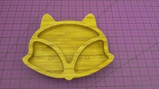 Bamboo Little Fox Snack Tray/ Plate With Suction Base Cool Touch Natural Bamboo