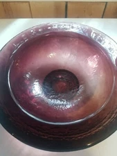 Fire and Light Recycled Glass Wide Lip Bowl Plum 
