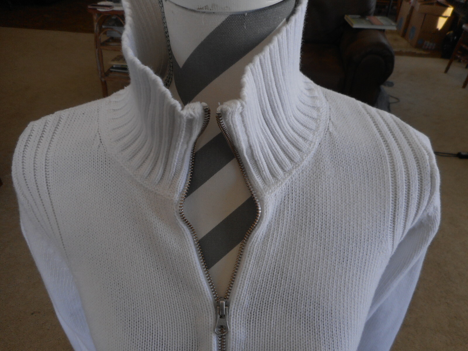 Small Winter White Pendleton Cardigan Sweater Zip… - image 3