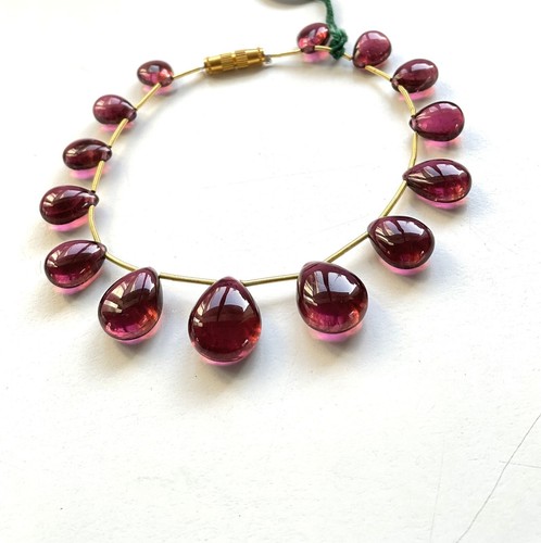 Rubellite Tourmaline 14 Piece Layout Drops 78.00 Carats Top Quality Natural Gems - Picture 4 of 7