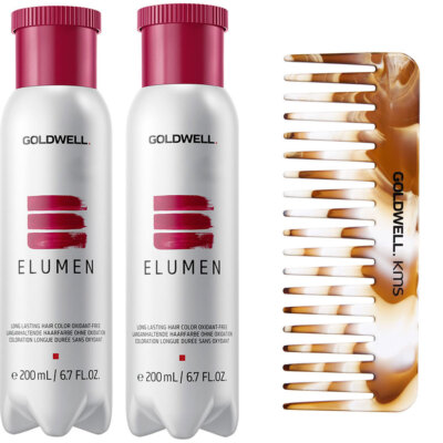 Goldwell Elumen Haarfarbe Pure PK@ALL 2x 200 ml + SUNKISSED Kamm