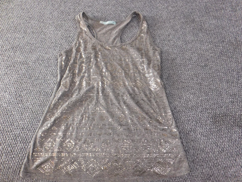Blusa Maurices Mujer Pequeña Gris Tank Elástico Top Clásico Algodón Foto 3 de 4