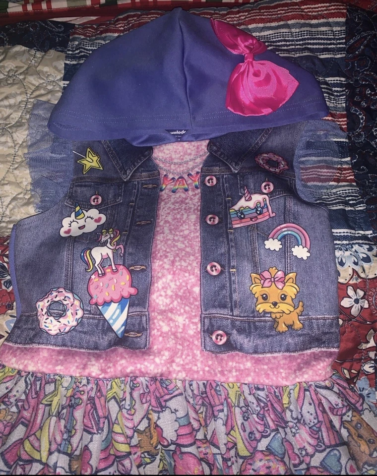 JoJo Siwa Tutu Dress Size 7/8 Girl Hoodie Costume Dance Bow Rainbow Unicorn - Image 3 of 4