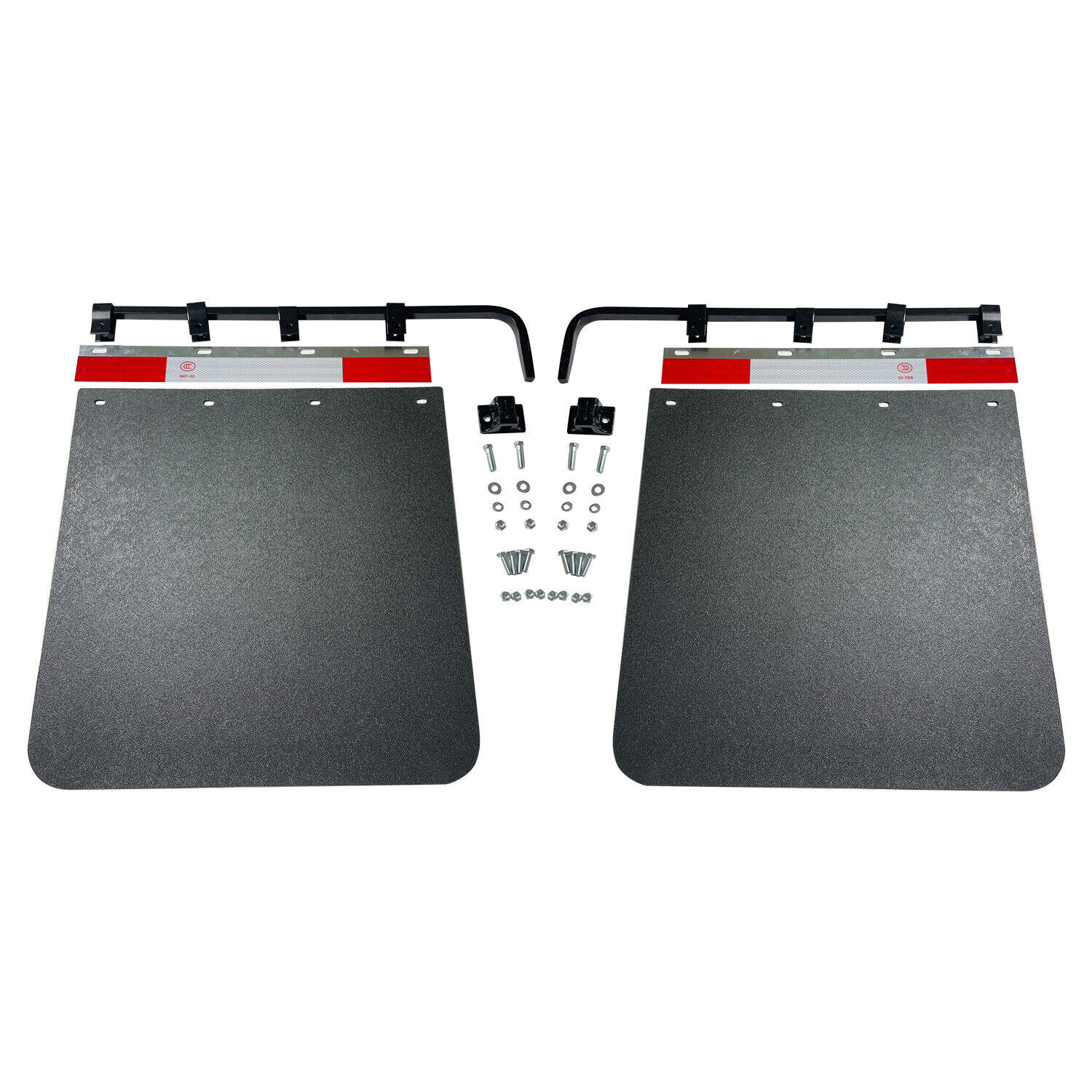 Semi Truck Trailer Mud Flap Hangers Kit & Polymer Mud Flaps 24