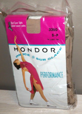 MONDOR GIRL'S LIGHT TAN BOOT COVER PERFORMANCE TIGHTS ICE SKATING SZ S-P NEW