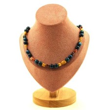 Mookaite Australia Beads Necklace Light Blue Tiger Eye 8 Mm Necklace