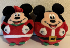 Mickey and Minnie Mouse TY Disney Beanie Ballz Plush Doll Balls Santa Christmas