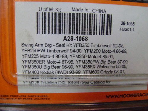 MOOSE RACING MS SWG ARM BRNG KIT YFB/M A281058 - Picture 6 of 6