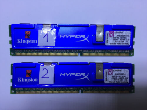 KINGSTON HYPERX KHX3500A/512 (SET 2PZ x 512 MB PC 3200) DDR1 1 GB PC TESTATO!! - Foto 1 di 10