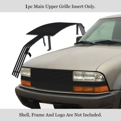 Fits 1998-2004 Chevy S-10/Blazer ( Full Face) Main Stainless Black Grille