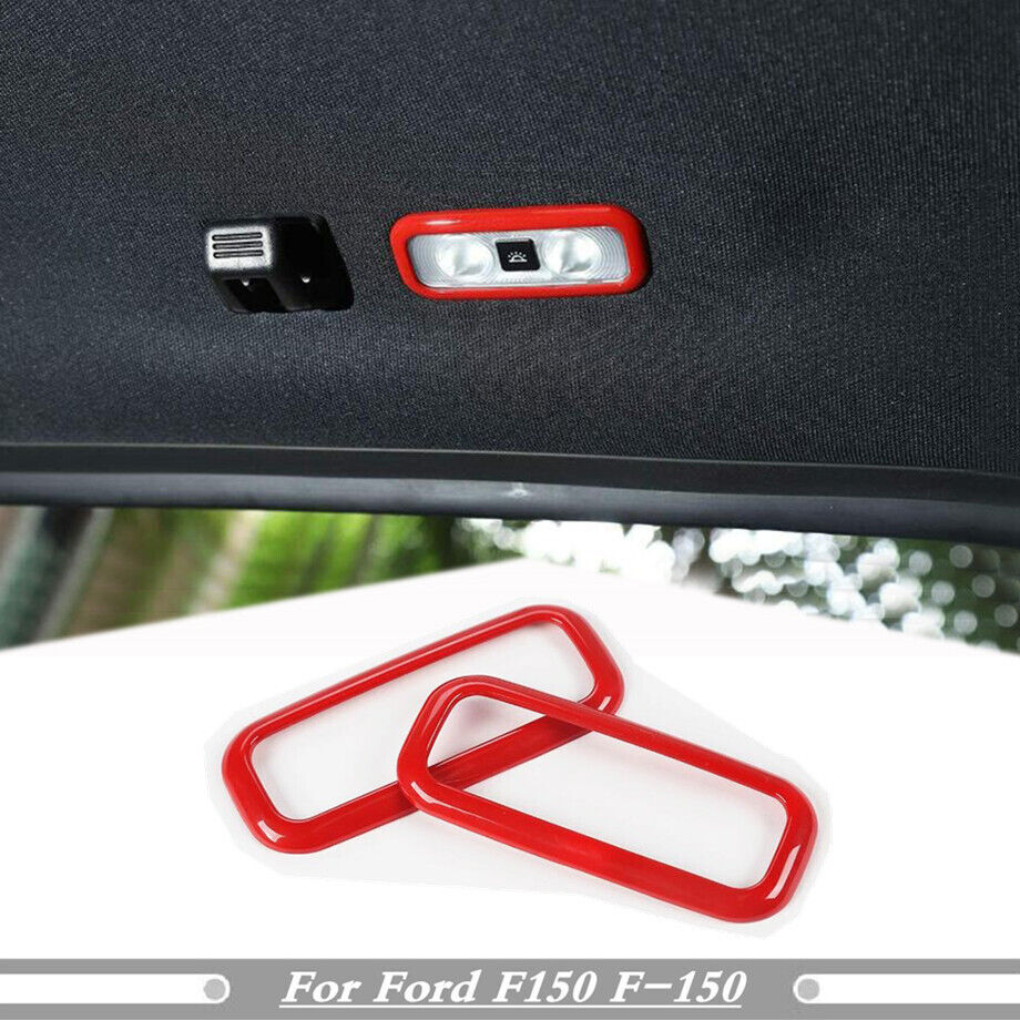 Car Rear Reading Light Lamp Cover Trim For Ford F150 15 - 20 Accessories Red ABS