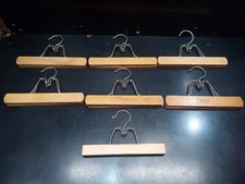 7 Vintage Wooden Assorted Pants Hangers Clothing Closet Organization