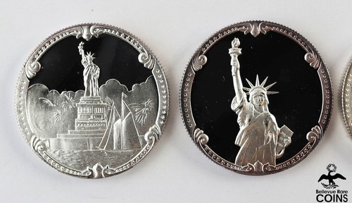 Lot of 4: Rarities Mint Vintage 1986 Statue of Liberty .999 Silver 1oz Rounds - Picture 5 of 8
