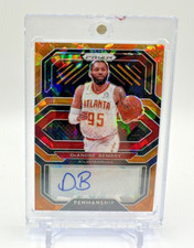 2020-21 Prizm Penmanship Orange Cracked Ice DeAndre' Bembry #PE-DEB Auto Hawks