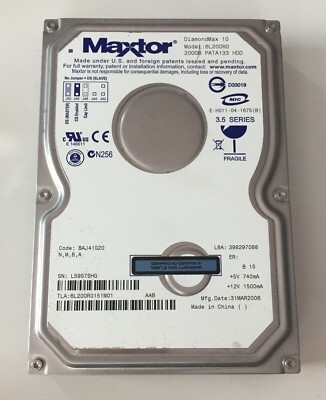 Maxtor DiamondMax 10 6L200R0 200GB SATA HDD Hard Drive