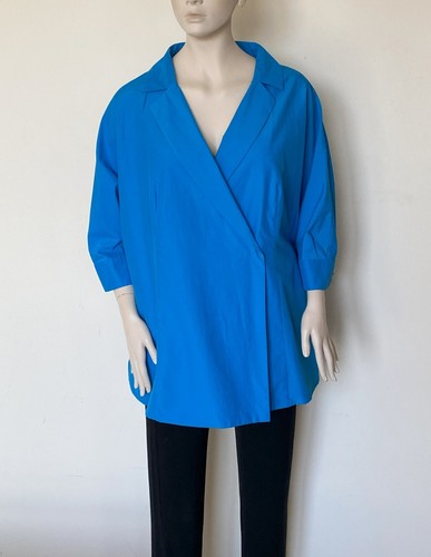 MARINA RINALDI, Cotton Blend Blouse Jacket, Plus Size 27 MR, 18W, 48 DE, 56 IT - Picture 2 of 14