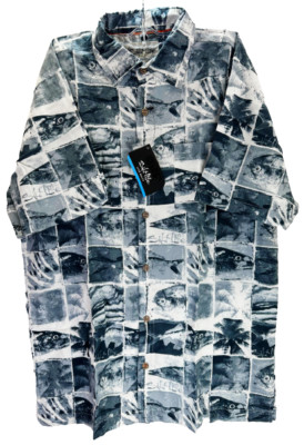 Salt Life Herren Trippig Meere Button-Down S/S Gewebt Polo T-Shirt Grau, M
