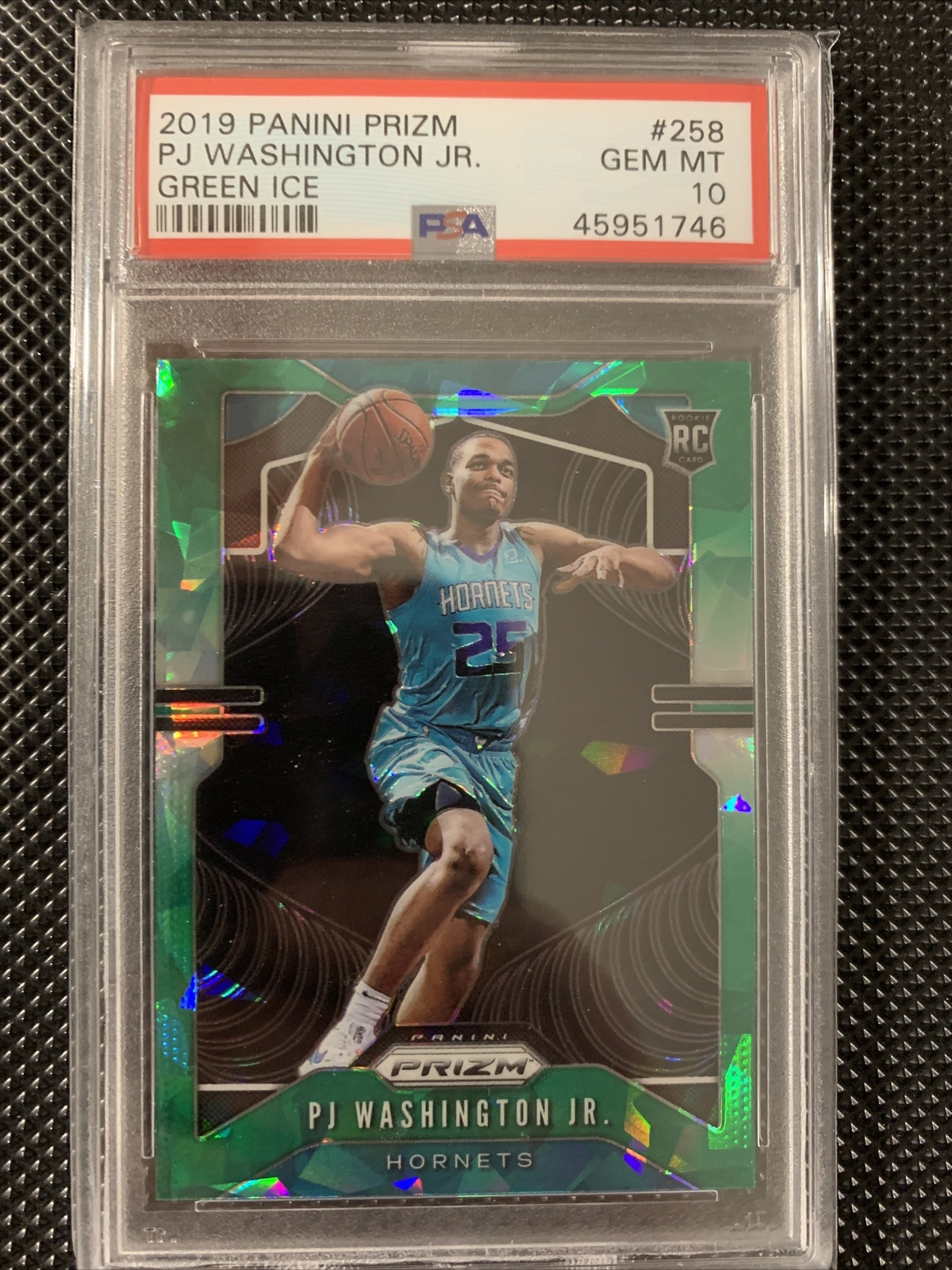 2019 PJ Washington Green Ice Prizm RC PSA 10 SSP Hornets Rare # 258