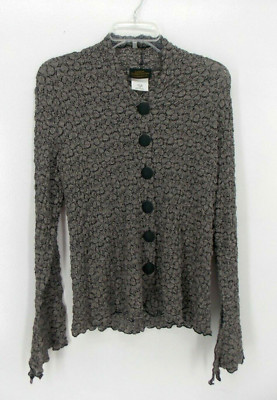 Linda Lundstrom Women's Size 10 Semi Sheer Stretch Long Sleeve Blouse NWOT