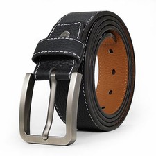 Big Tall Waist Size 28"-60" Casual Mens Belts for Jeans 100 Real Leather Belts