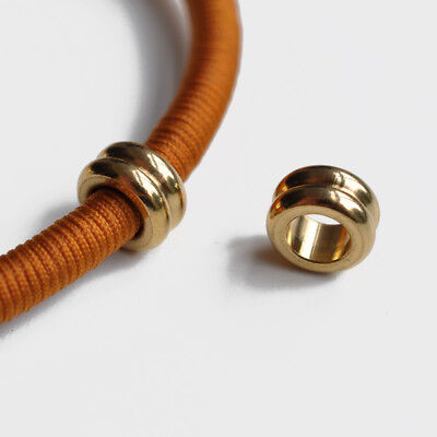 Bänder 6 mm für Leder Paracord Goldene Edelstahl Schiebeperlen Slider Ø 5