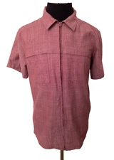 Scandia Woods Zipper Front Shirt Men's Size Medium Short Sleeves Casual