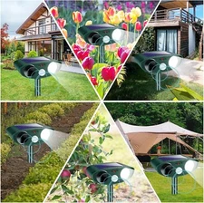 1 piece Solar Ultrasonic Animal Repellent Outdoor Motion Sensor Strobe Light