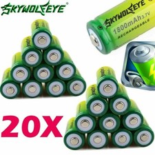 20PCS SKYWOLFEYE 16340 RCR123A Battery 3.7V 1800mAh Rechargeable Cell Batteries