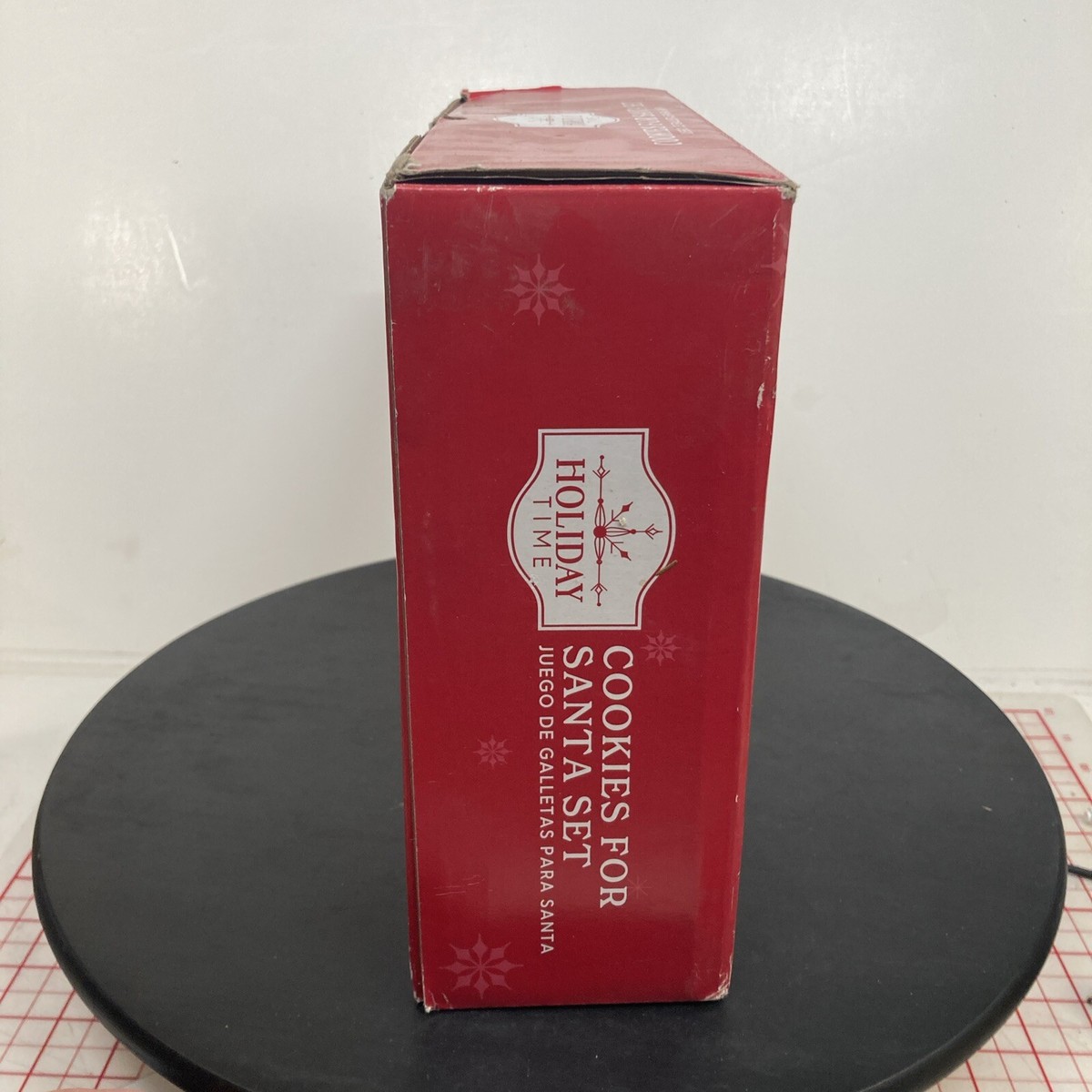 Holiday Time Cookies For Santa Plate and Milk Jug 2pc Set Open Box