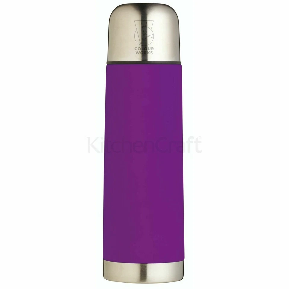 Colour Works by Kitchencraft Stainless Steel Vacuum Flask - Dishwasher Safe - Image 4 of 4