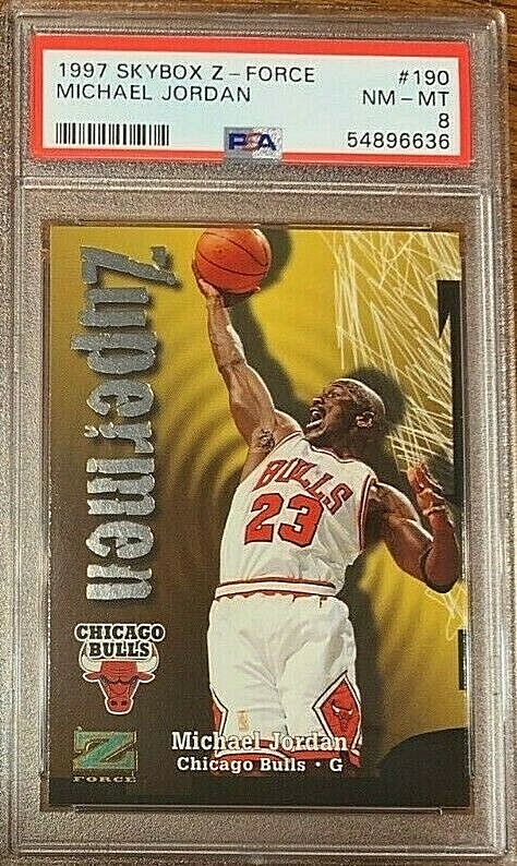 1997 Skybox #190 Michael Jordan Z Force Zupermen PSA 8