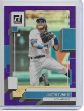 2022 Panini Donruss Baseball Justin Turner Base #97 Holo Purple Parallel  (688)