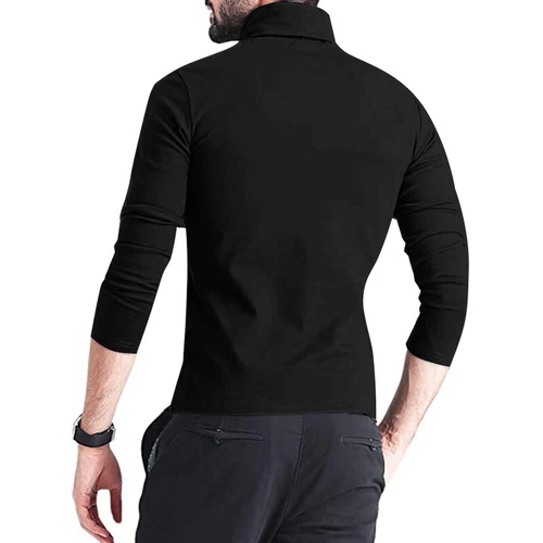 Turtleneck Base T-Shirt For Men Long Sleeves Comfort Fit Lot High Neck Casual - Picture 11 of 15