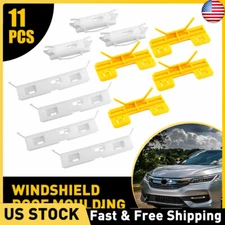 11* Windshield Roof Moulding Clips Repair Set For 2007 2008 09-2011 Honda Civic