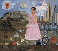 FRIDA KAHLO Art Poster or Canvas Print "On the Borderline Between Mexico and US"