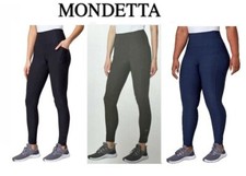 Mondetta Women's High Waist Active Legging Side Pockets Mesh Ankle Detail NWT