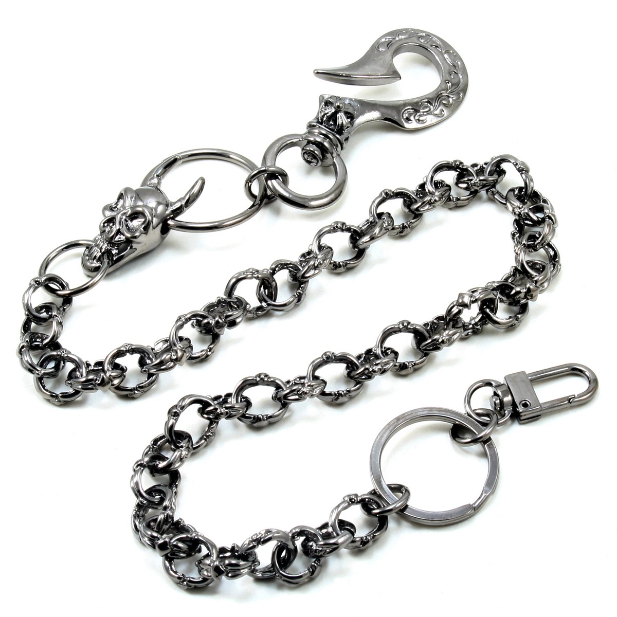Doublek Short Skull Biker Trucker Key Jean Wallet Chain