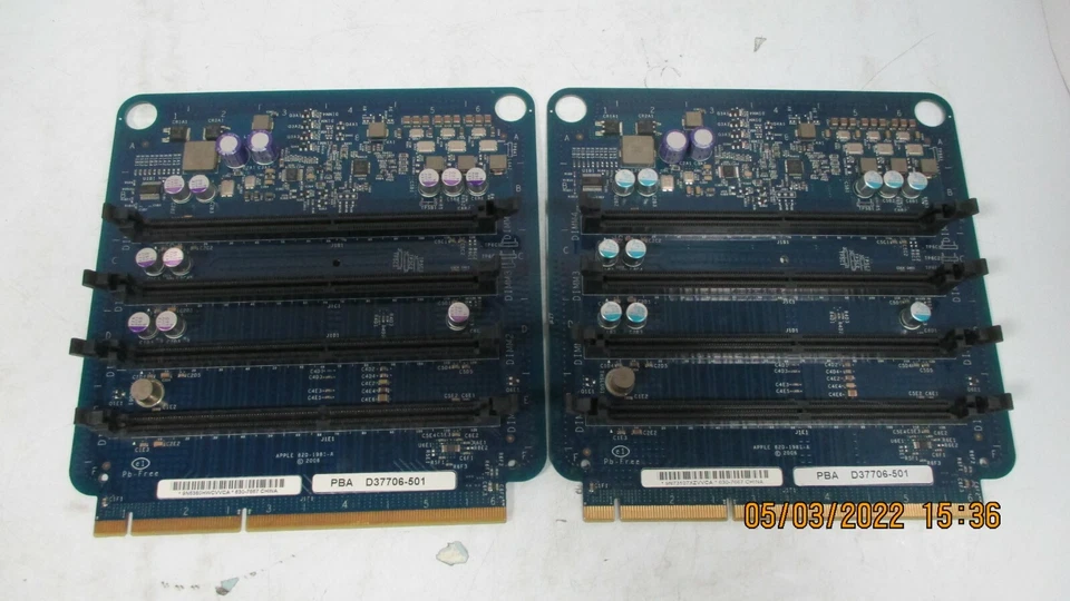 LOT 2 Apple Mac Pro Memory Riser Board Cards 630-7667 PBA D37706-501 820-1981-A - Image 2 of 4