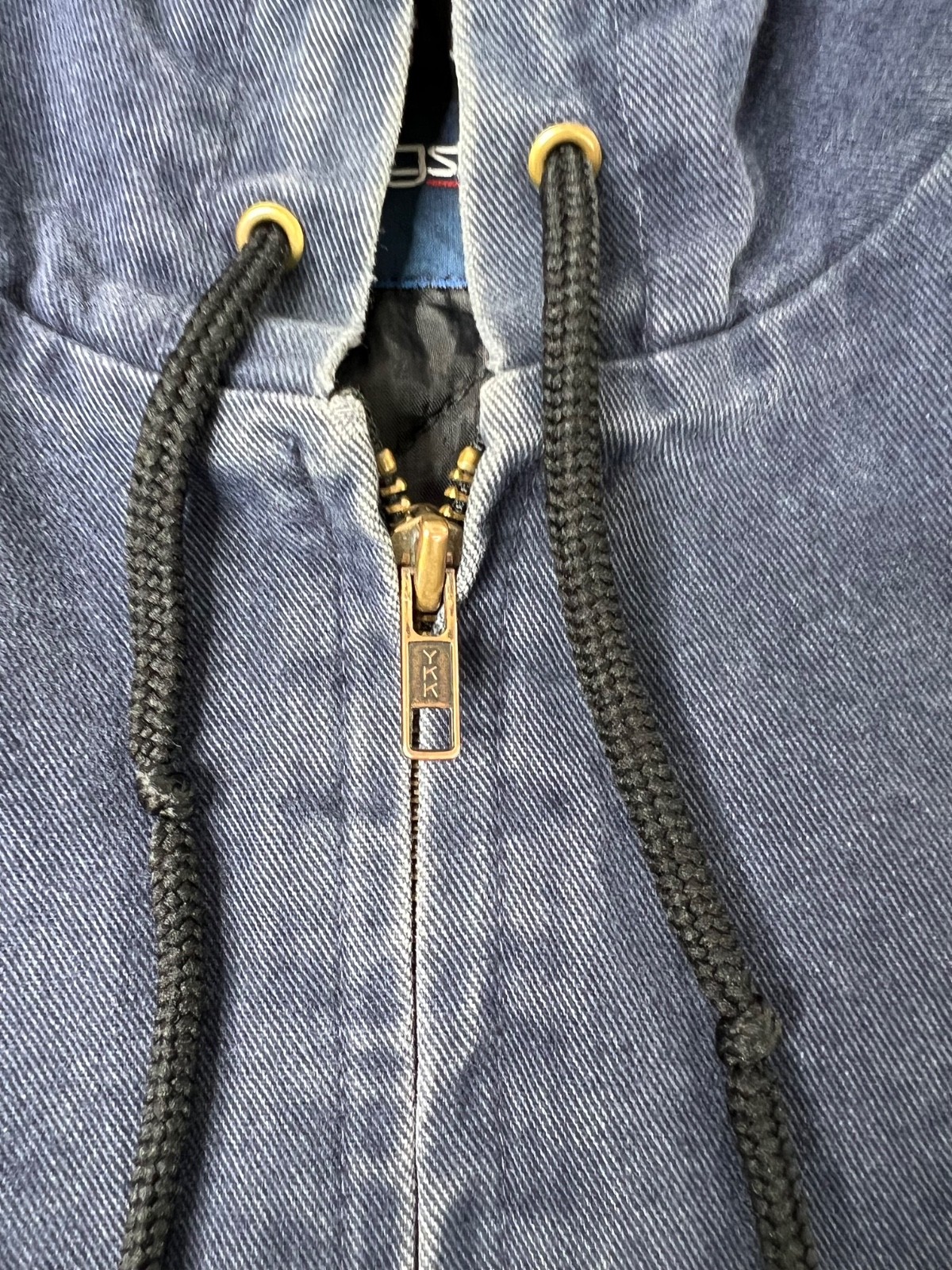 Swingster Vintage Freightliner Jacket Blue Denim Hooded USA Workwear Men's XL