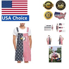 Trendy American Flag Short Overalls for Men Women - Fun Summer Festival Attire