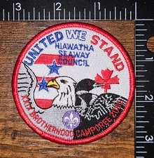 Hiawatha Seaway Council United We Stand XXIX Brotherhood Camporee 2002 Patch